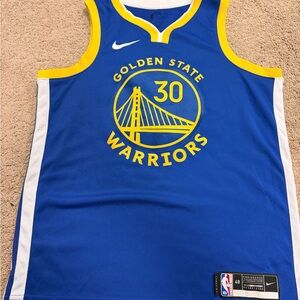 Nike Blue and Yellow Warriors Jersey